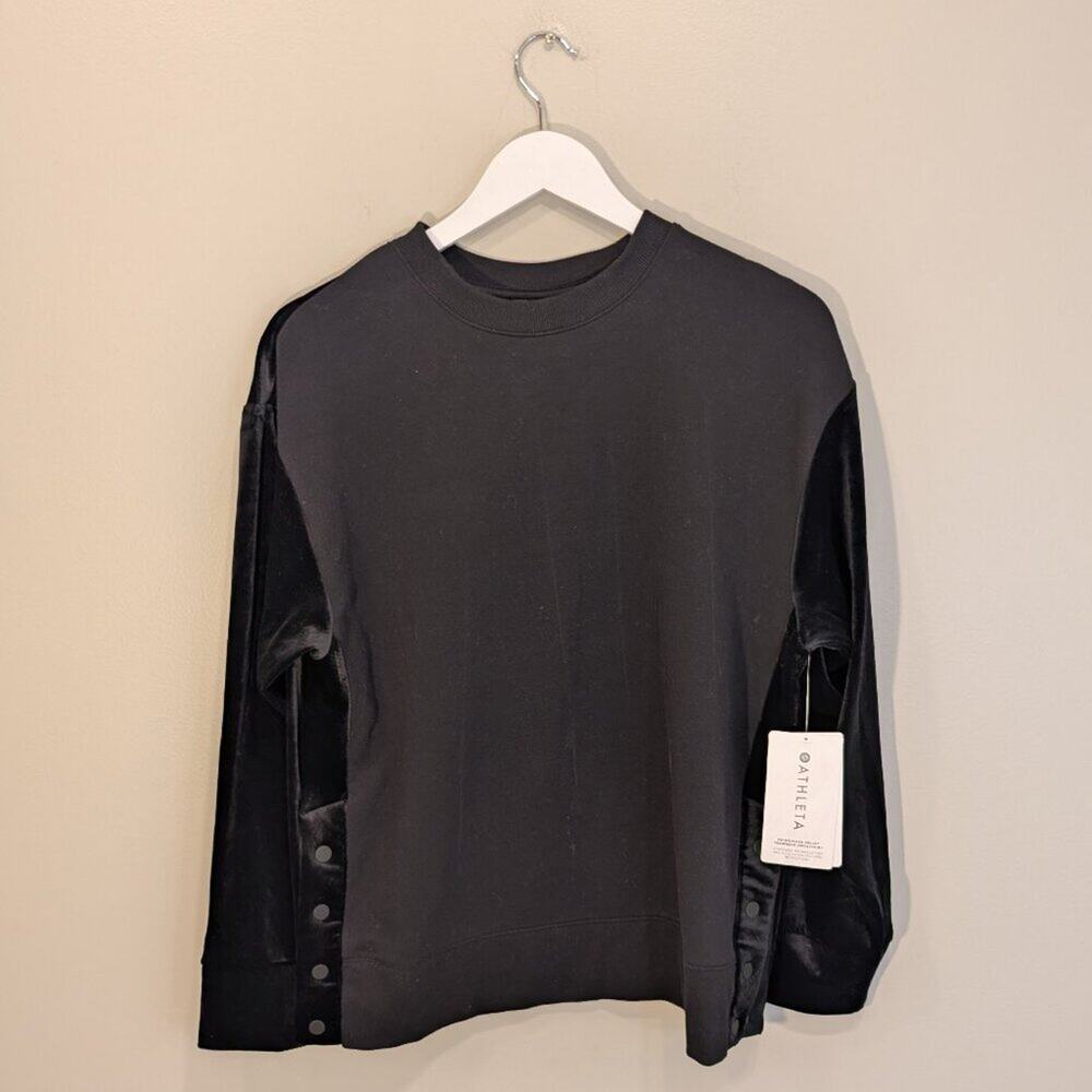 Athleta Womens Retroplush Velvet Crewneck Sweatshirt Pullover Leisure - Size S